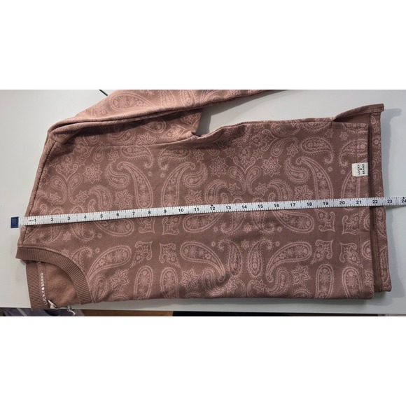 Lucky Brand Womens Paisley Fleece‎ Sweatshirt Mauve Pink Crewneck A217605 NWT L - Picture 9 of 10